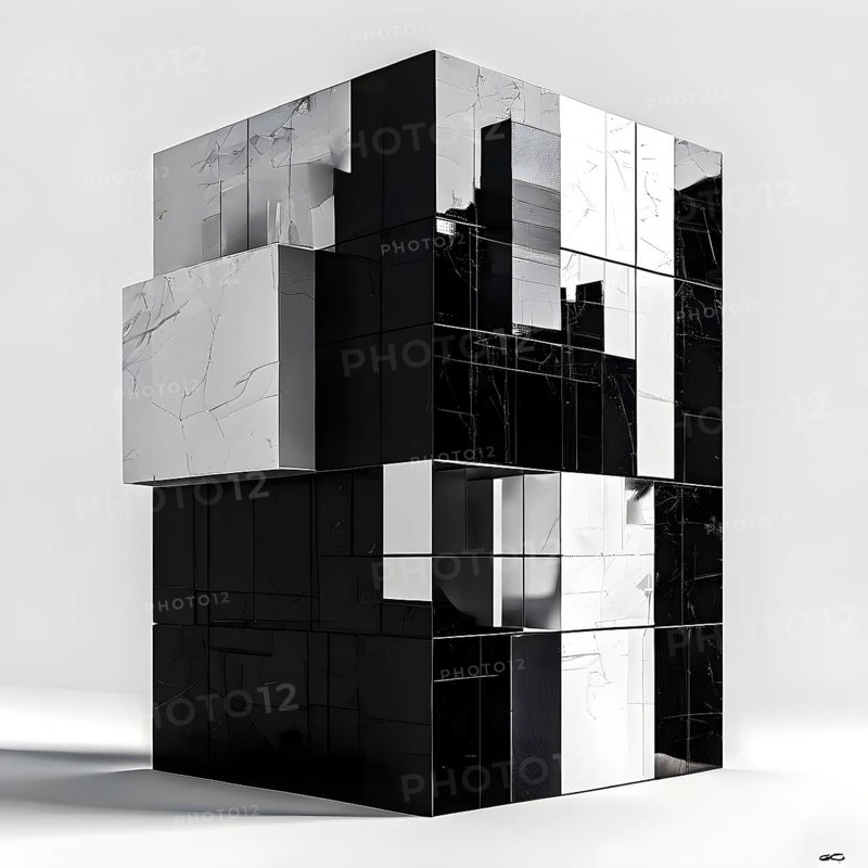 Minimalist abstract wallpaper illustration symbolizing architecture in simple geometric shapes, AI generated