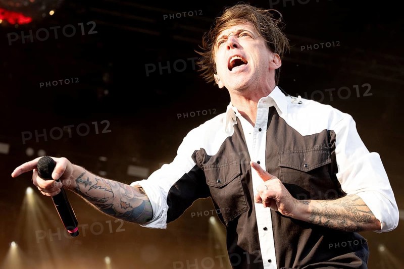 Adenau, Germany, 8 June 2024: Billy Talent (Benjamin Kowalewicz, singer) play at Rock am Ring. The festival takes place at the Nürburgring race track near the town of Adenau from 7 to 9 June 2024, Europe
