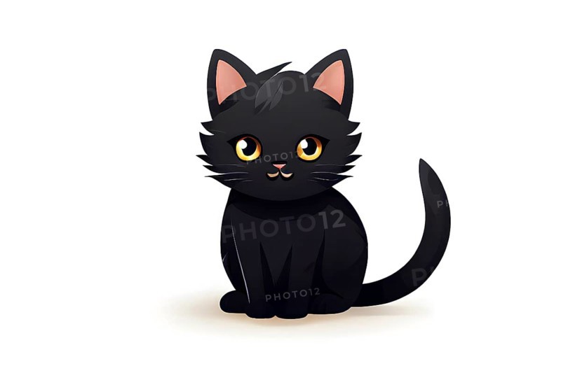 A simple cartoon cat with a white background, AI generated