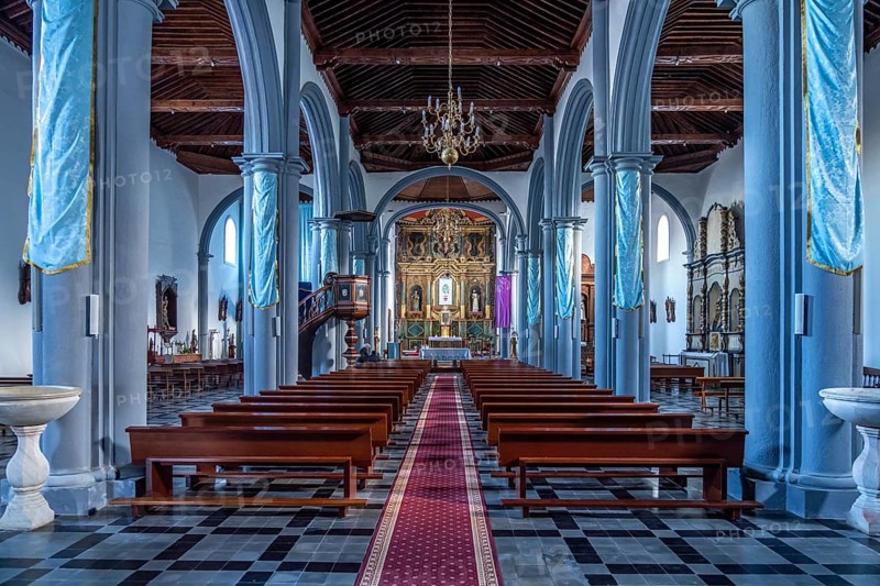Interior of the church of Santa María de la Concepción in Valverde, capital of the island of El Hierro, Canary Islands, Spain, Europe