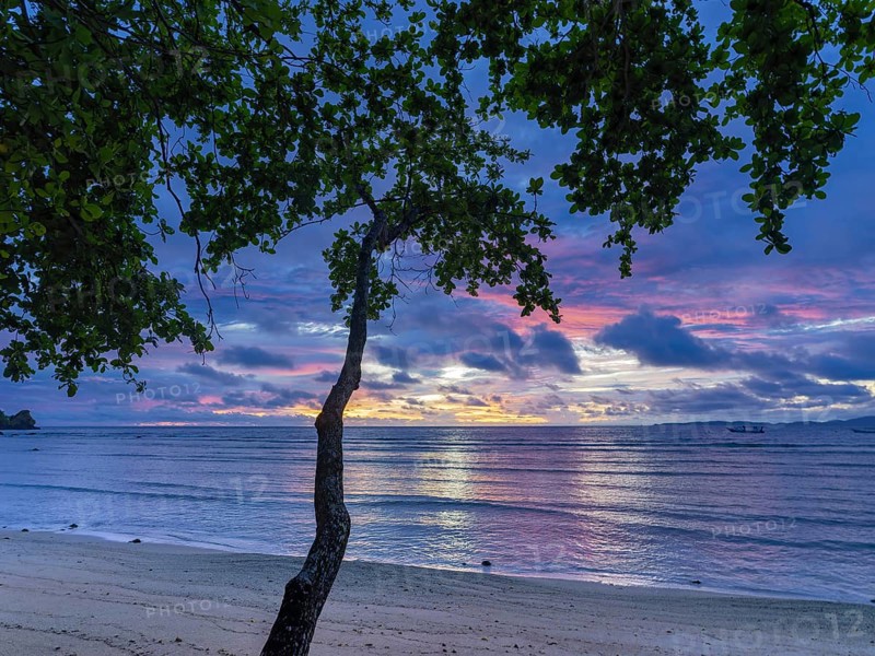 Dawn over the sea, Pulisan beach, North Sulawesi, Indonesia, Asia