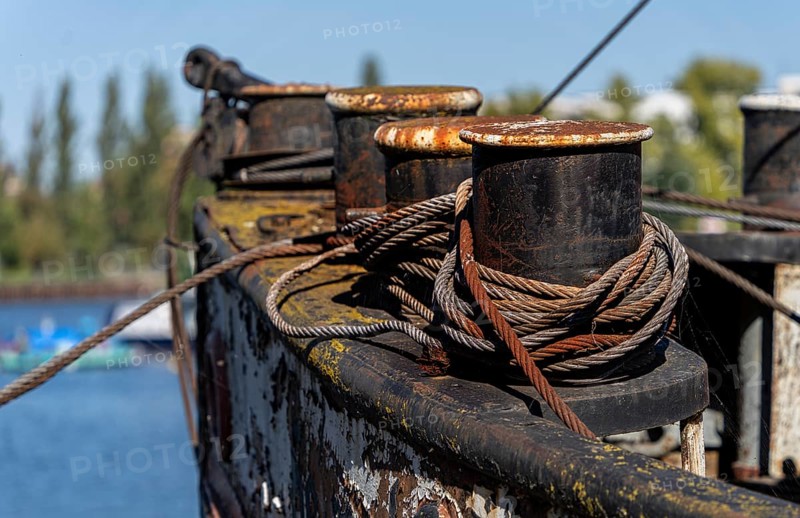 Detail photo, old barge, home Berlin, Rummelsburger Bucht, Berlin, Germany, Europe