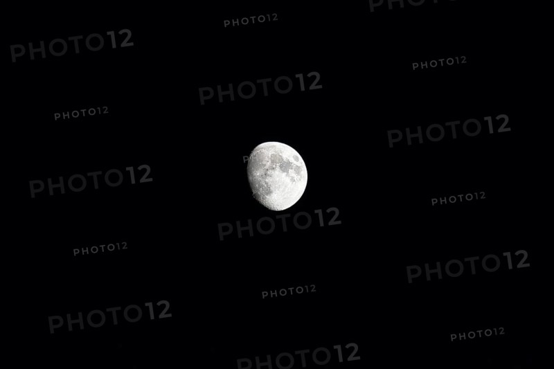 Waxing moon, Luna at night, France, Europe