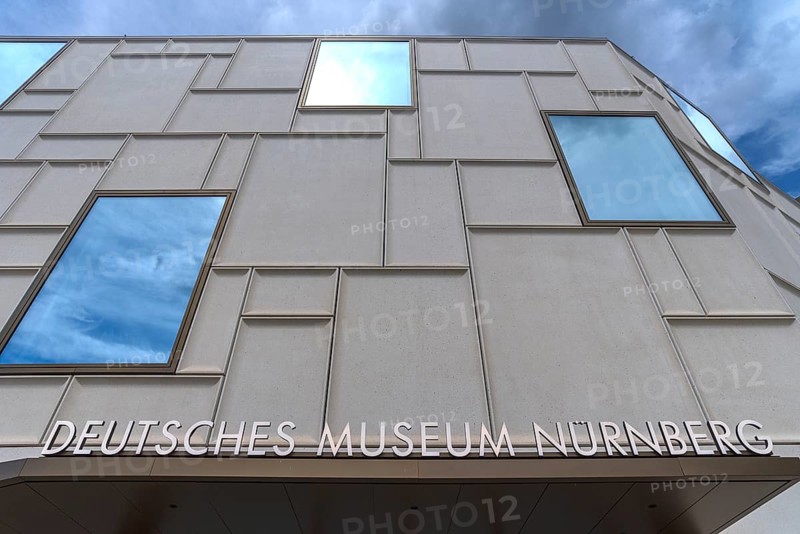 Modern façade German Museum Nuremberg, The Future Museum, Nuremberg, Middle Franconia, Bavaria, Germany, Europe