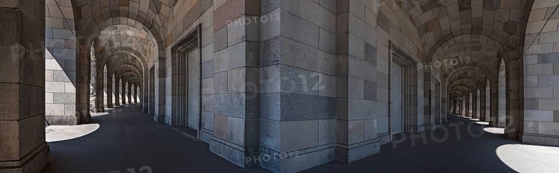 Arcade of the Congress Hall, unfinished National Socialist monumental building on the Nazi Party Rally Grounds, montage, Nuremberg, Middle Franconia, Bavaria, Germany, Europe