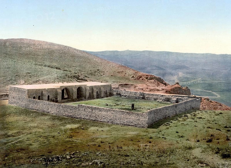 On the road to Jericho, Khan-el-Ahmar, Holy Land, West Bank, c. 1890, Historic, digitally restored reproduction from a 19th century original, On the road to Jericho, Holy Land, West Bank, 1890, Historic, digitally restored reproduction from a 19th century original