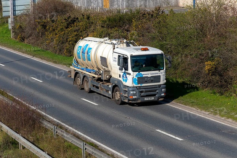 Turner Tanker heavy goods vehicle, A12, Suffolk, England, UK