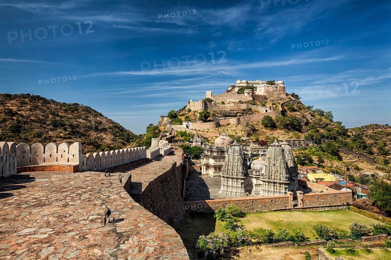Kumbhalgarh fort tourist landmark in Rajasthan, India, Asia