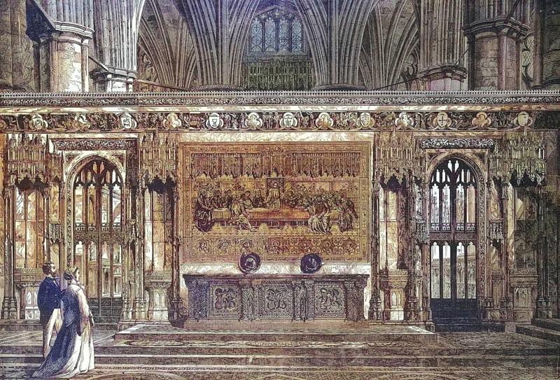 The New Altar in Westminster Abbey in 1869, England, Historic, digitally restored reproduction of an original 19th century artwork, exact original date unknown