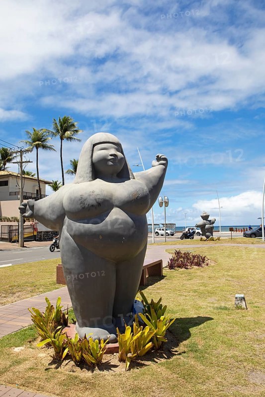 Sculpture As Gordinhas de Ondina or Ondina's Chubby Girls, Salvador, State of Bahia, Brazil, South America