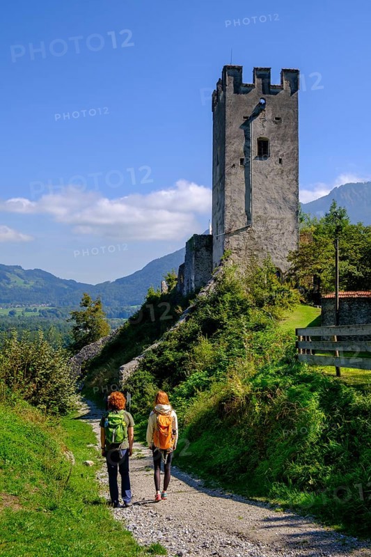 Falkenstein Castle Ruin, Flintsbach am Inn, Mangfall Mountains, Inn Valley, Upper Bavaria, Bavaria, Germany, Europe