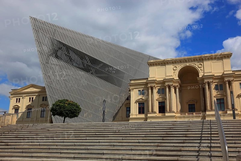Military History Museum of the German Armed Forces, main arsenal building with wedge, architect Daniel Libeskind, Dresden, Saxony, Germany, Europe