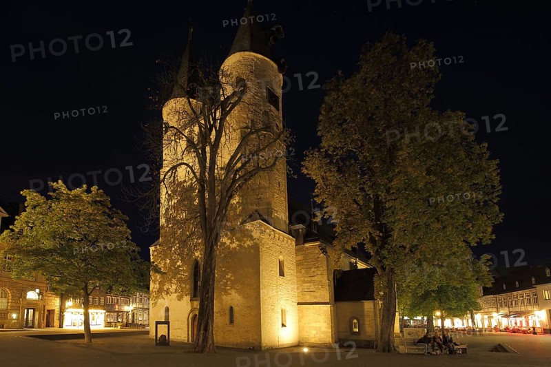 Gothic St. Jacob's Church at night, night shot, Goslar, Harz Mountains, Lower Saxony, Germany, Europe
