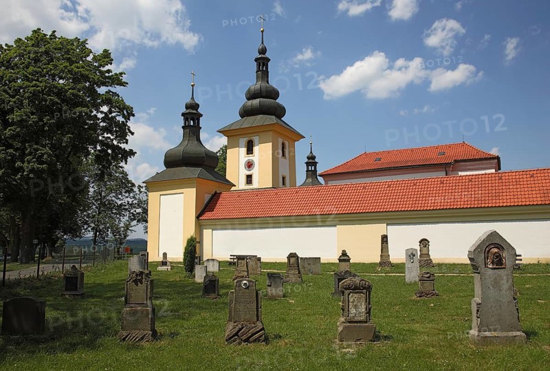Historical cemetery of the pilgrimage church Maria Loreto in Starý Hroznatov, Altkinsberg, Cheb district, Cheb, Bohemia, Cheb Region, Czech Republic, Europe