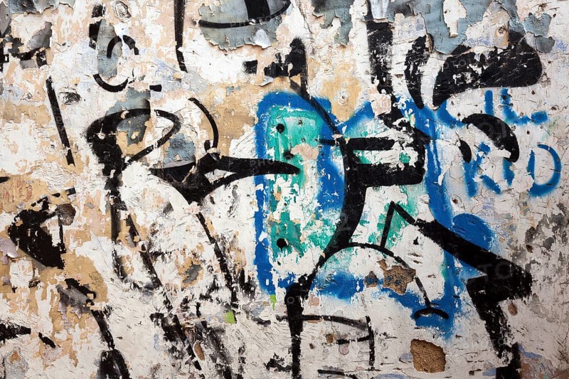 Wall painting, graffiti, Patio Dom Fradique, Alfama neighbourhood, Lisbon, Portugal, Europe