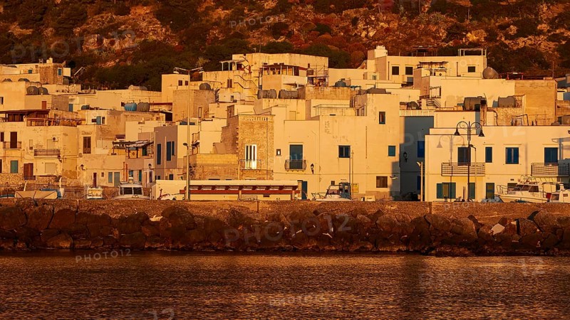 Morning light, Marettimo village, Marettimo, Egadi Islands, Sicily, Italy, Europe