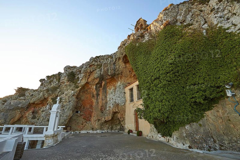 Bell Tower, Rock Chapel, Faneromenis Monastery, Rock Monastery, Orthodox Monastery, Eastern Crete, Lassithi Province, Crete, Greece, Europe