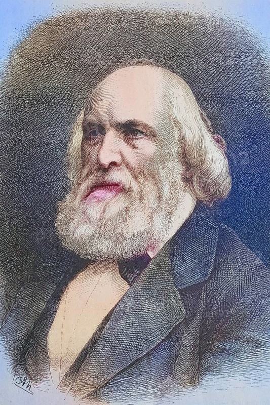 Johann Gottfried Kinkel, 1815, 1882, a German Protestant theologian, writer, hymn writer and democratically-minded politician, c. 1885, Historical, digitally restored reproduction from a 19th century original, a German Protestant theologian, writer, hymn writer and democratically-minded politician, c. 1885, Historical, digitally restored reproduction from a 19th century original