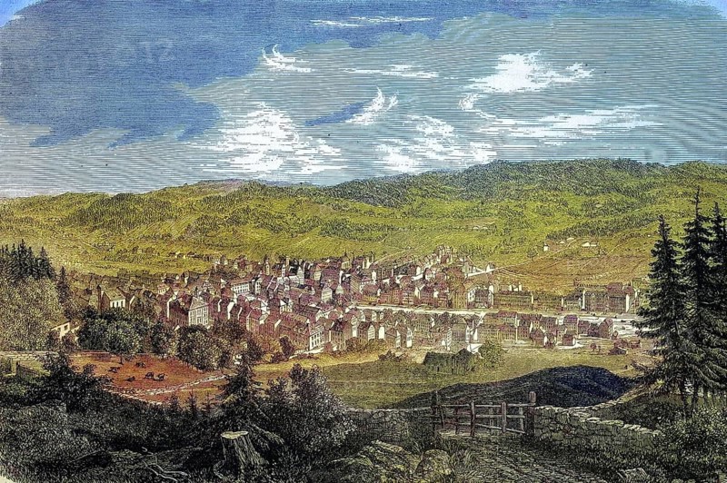 La Chaux-de-Fonds, Town in the Canton of Neuchâtel, 1869, Switzerland, Historic, digitally restored reproduction of a 19th century template, Europe