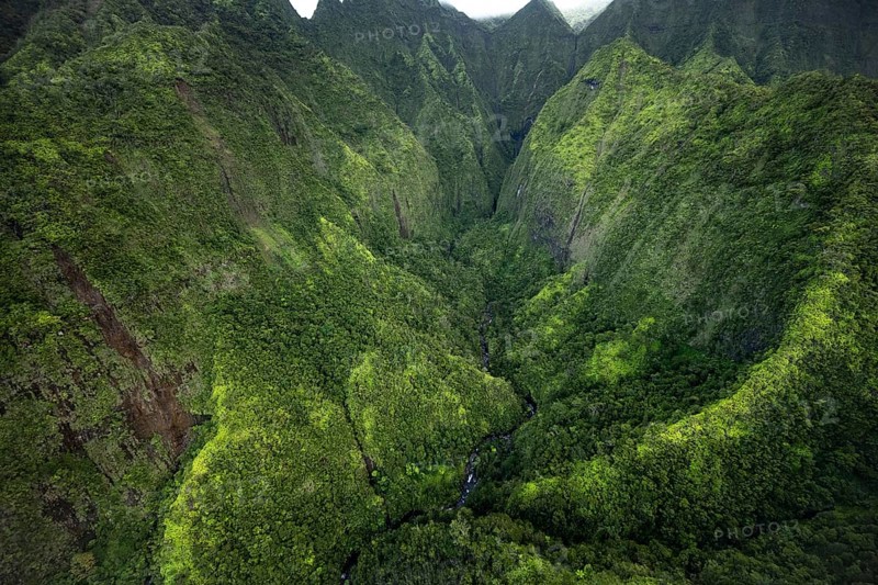 Aerial view Hanalei Valley, Kauai, Hawaii, USA, North America