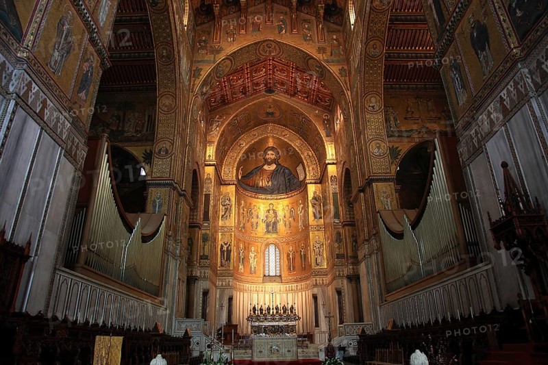 City of Monreale, in the Cathedral of Santa Maria Nuova, Unesco World Heritage Site, Sicily, Italy, Europe