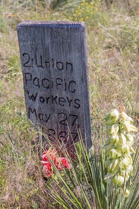 Ogallala, Nebraska, Boot Hill, a cemetery for gun fighters, murder victims, and others that was used until 1885. Some of those buried here were cowboys who drove cattle from Texas to the Union Pacific railhead in Ogallala