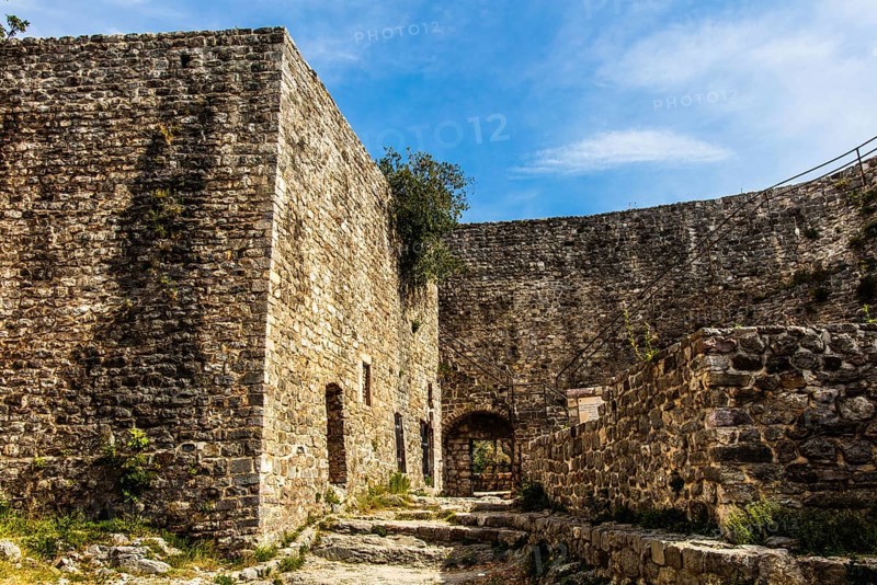 Citadel with the best view over the ruined town of Stari Bar, originally from the 11th century, is one of the most culturally and historically valuable sites in Montenegro, Stari Bar, Montenegro, Europe