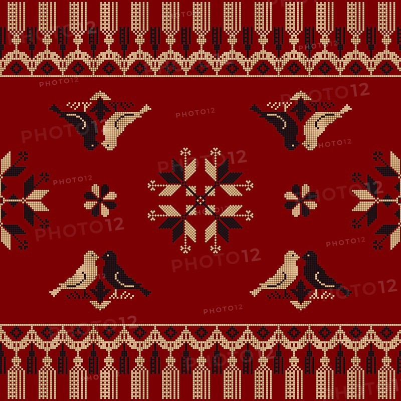 Traditional Polish embroidery vector pattern
