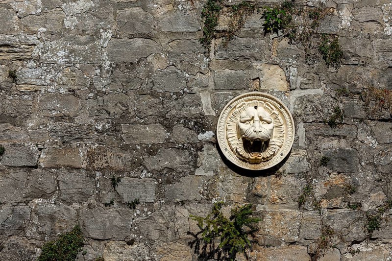 Ornaments on the façades of the Roman baths in Sanssouci Palace Park, Potsdam, Brandenburg, Germany, Europe