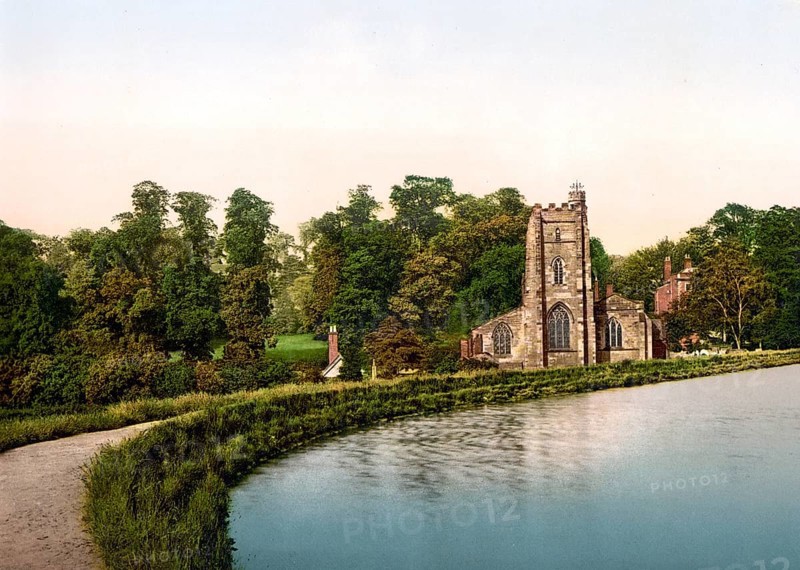 St Chad's church of Lichfield, ca 1895, England, Historical, digitally restored reproduction from a 19th century original, St Chad's church of Lichfield, Historical, digitally restored reproduction from a 19th century original