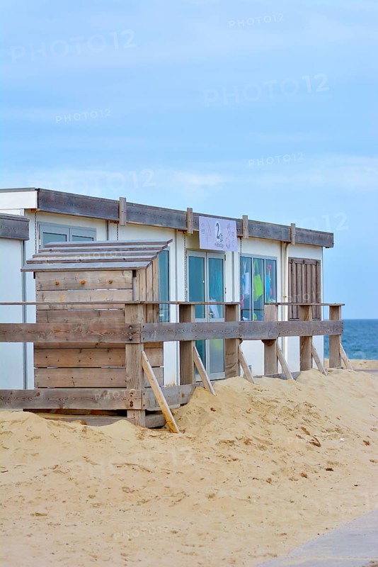 Texel, Netherlands, June 2016: Small tourist souvenir shop next to each pavillon called on island Texel in the Netherlands