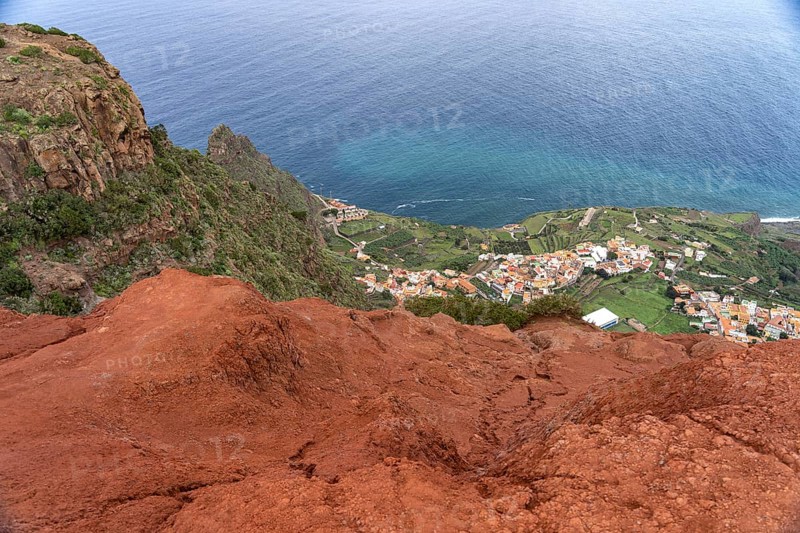 View from the Mirador de Abrante viewpoint on Agulo, La Gomera, Canary Islands, Spain, Europe