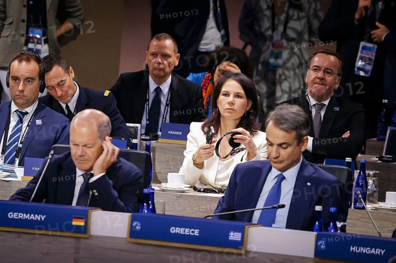 NATO summit meeting in Washington. Olaf Scholz (SPD), Federal Chancellor, Annalena Bärbock (Alliance 90/The Greens), Federal Foreign Minister, and Boris Pistorius (SPD), Federal Minister of Defence, pictured in front of the start of the first working session of the North Atlantic Council. Washington, 10 July 2024
