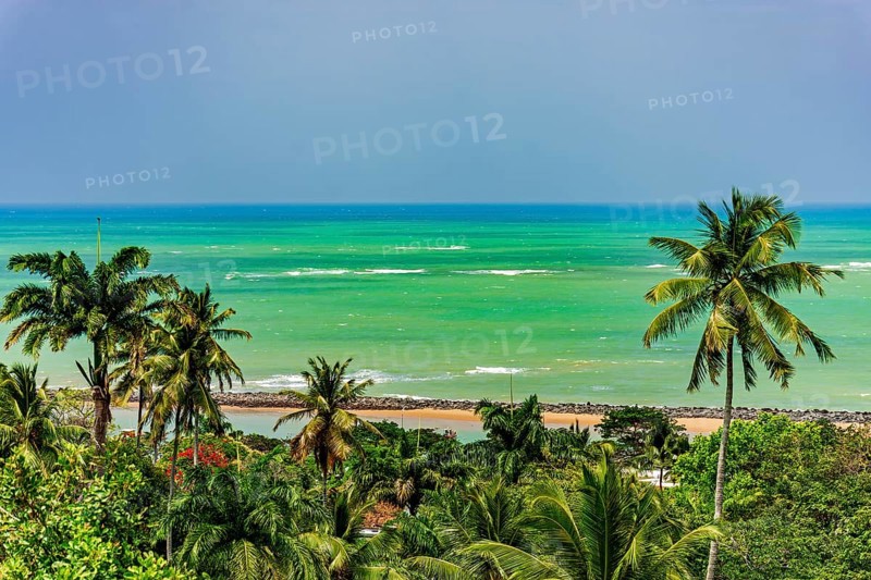 Beach in the historic city of Olinda in Pernambuco on the northeast coast of Brazil, Olinda, Pernambuco, Brazil, South America