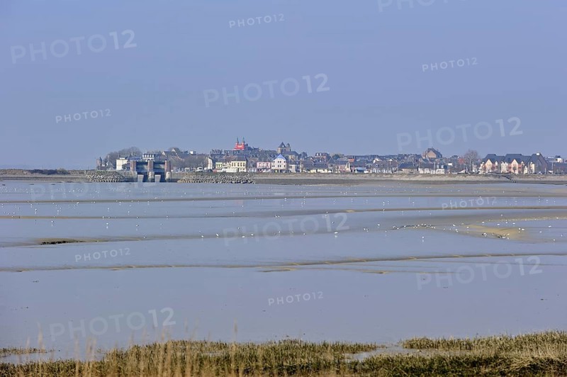 Bay of the Somme and view over the village Le Crotoy, Picardy, France, Europe