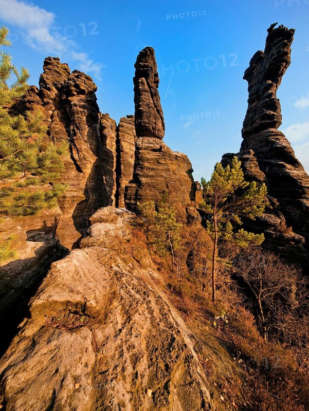 Hercules Columns in the Biela Valley in Saxon Switzerland