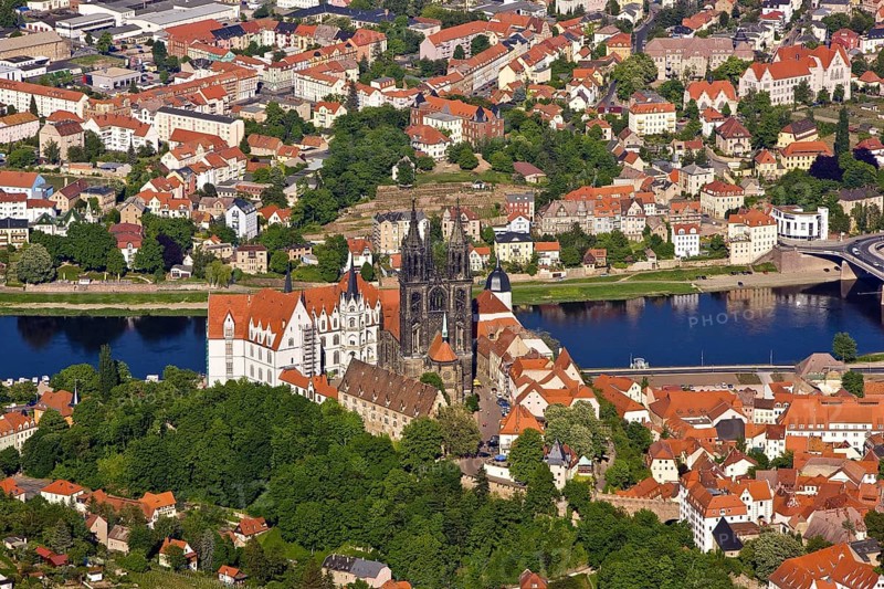 Aerial view of Meissen old town