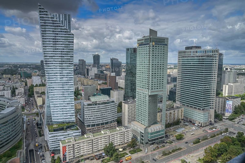 High-rise buildings on Emilii Plater, modern business district, Warsaw, Mazovian Voivodeship, Poland, Europe