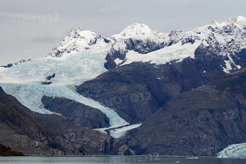 View of part of the Columbia Glacier, Prince William Sound, Autumn, Valdez, Alaska, USA, North America