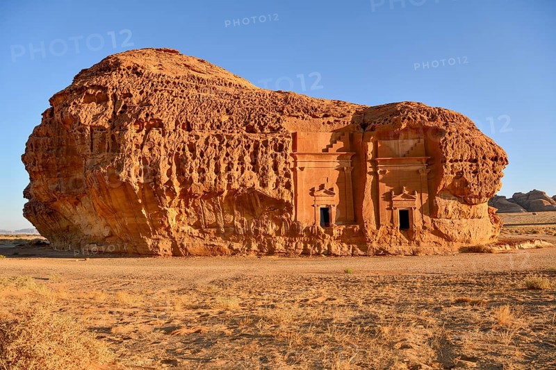 Nabataean tombs at Djabal Al-Ahmar, Hegra or Mada'in Salih, AlUla region, Medina province, Saudi Arabia, Arabian Peninsula, Asia