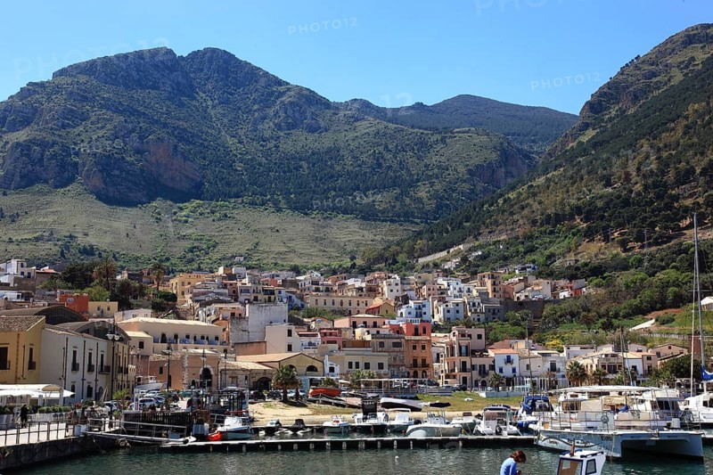 Castellammare del Golfo, municipality in the province of Trapani, view of part of the town from the port, Sicily, Italy, Europe