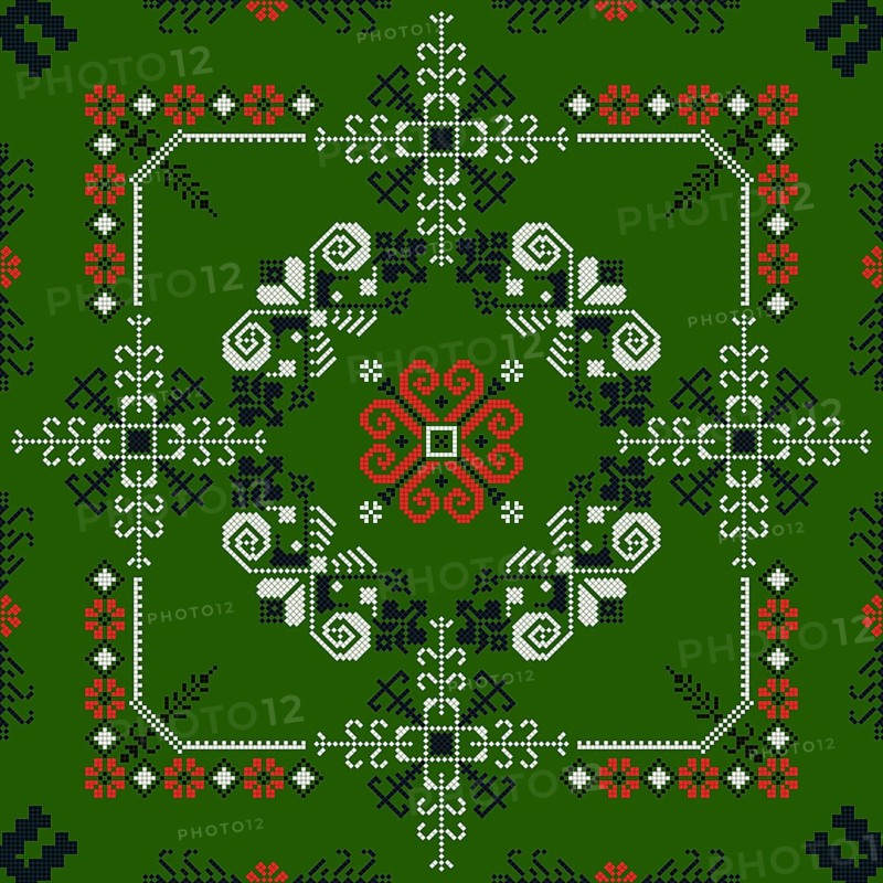 Traditional Latvian embroidery seamless pattern, vector illustration