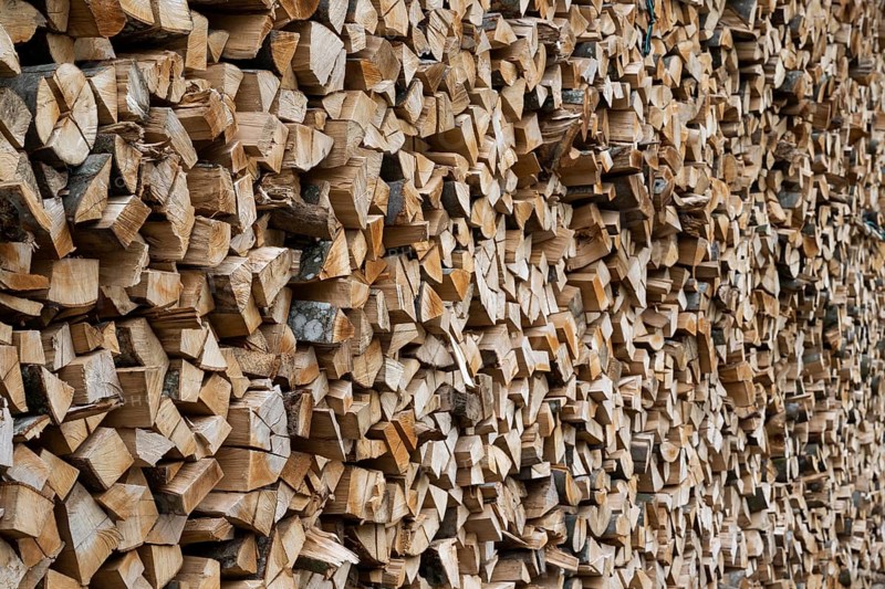 Large woodpile, firewood, Wiesensteig, Swabian Alb, Baden-Württemberg, Germany, Europe