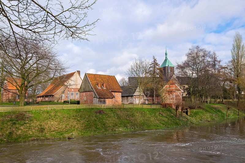 Farmhouse museum, Hamaland museum, local history museum, today kult Westmünsterland, municipal park, Vreden, Münsterland, North Rhine-Westphalia, Germany, Europe