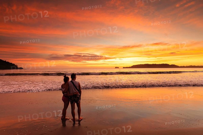 Playa Carillo at sunset, Peninsula de Nicoya, Guanacaste, Costa Rica, Central America
