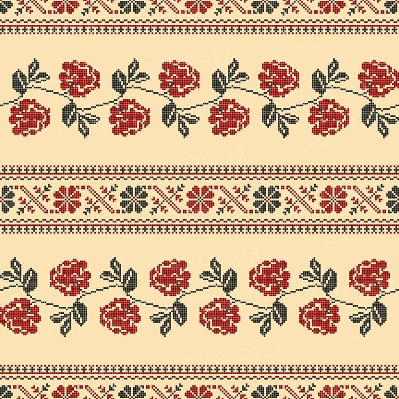 Traditional Polish embroidery vector pattern