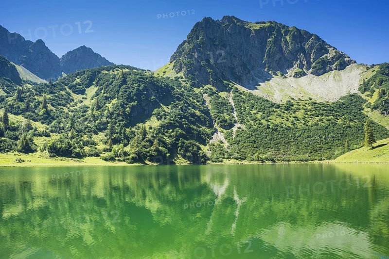 Rubihorn (1957m) and Unterer Gaisalpsee, Allgäu Alps, Allgäu, Bavaria, Germany, Europe