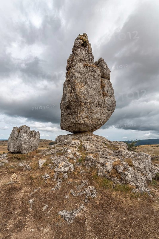 Strangely shaped rocks in the chaos of Nimes le Vieux in the Cevennes National Park. Fraissinet-de-Fourques, Lozere, France, Europe