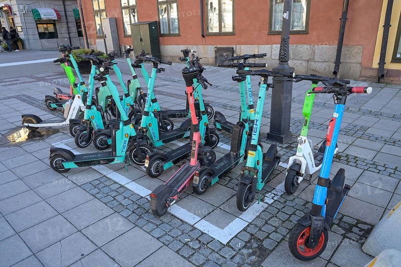 Electric scooter, Riddarhustorget, Gamla Stan Old Town, Stockholm, Sweden, Europe