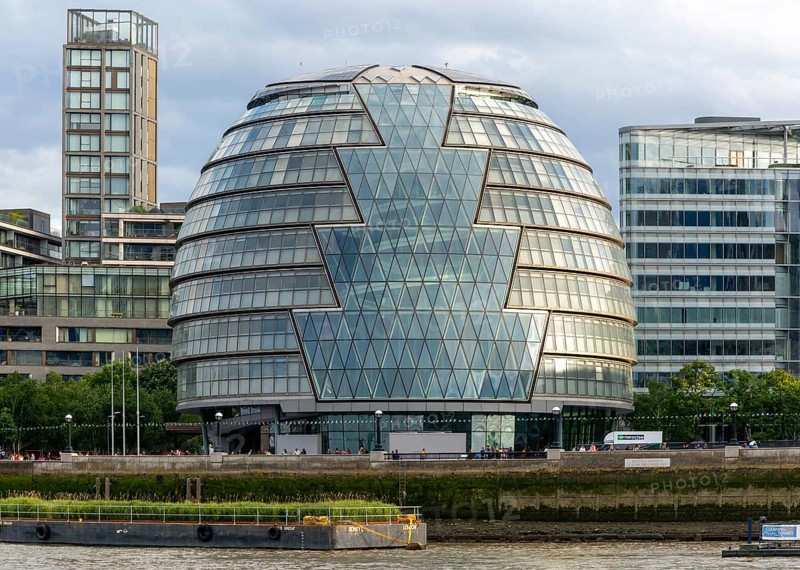 Modern architecture of City Hall building, Southwark, London, England, UK architect Norman Foster 2002